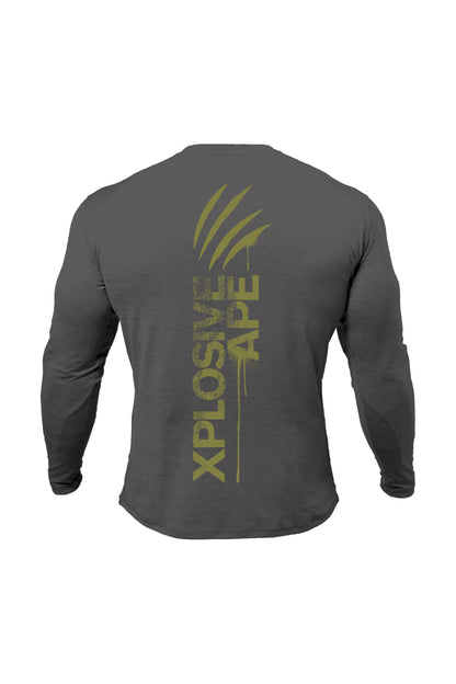 XAPE Claw Long Sleeve Tee - Charcoal