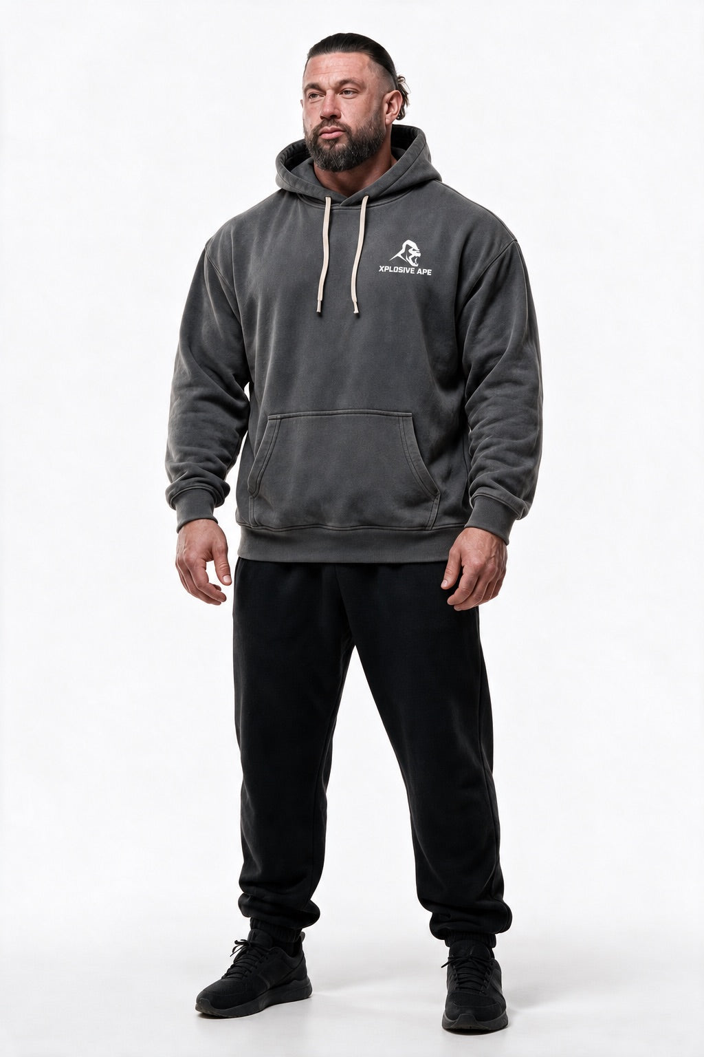 XAPE Vintage Wash String Hoodie - Charcoal