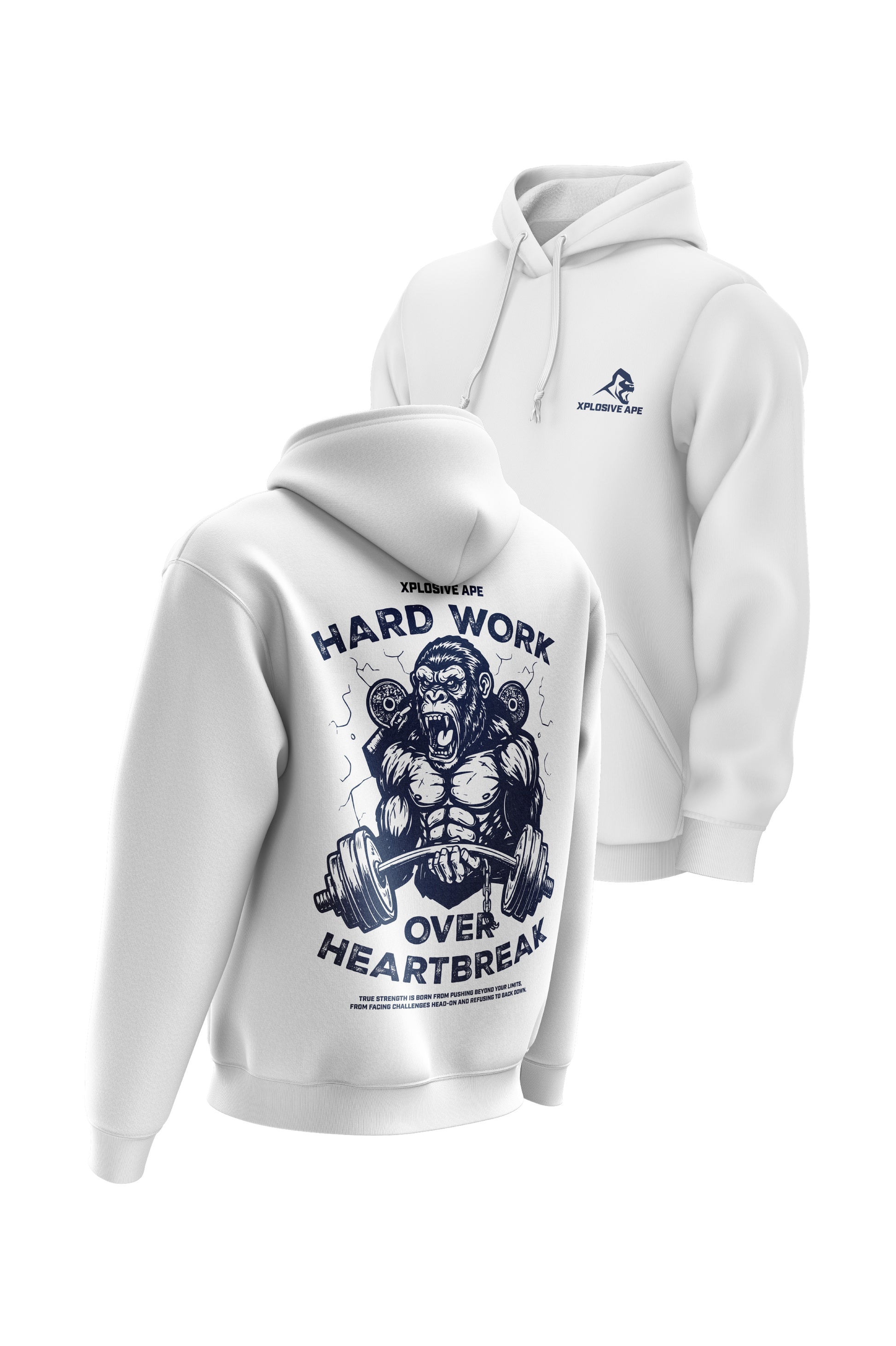 XAPE Hardwork Hoodie - White