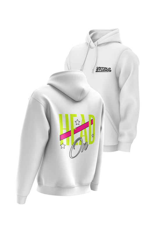 Untold Studios Head On Typography Logo Hoodie - White