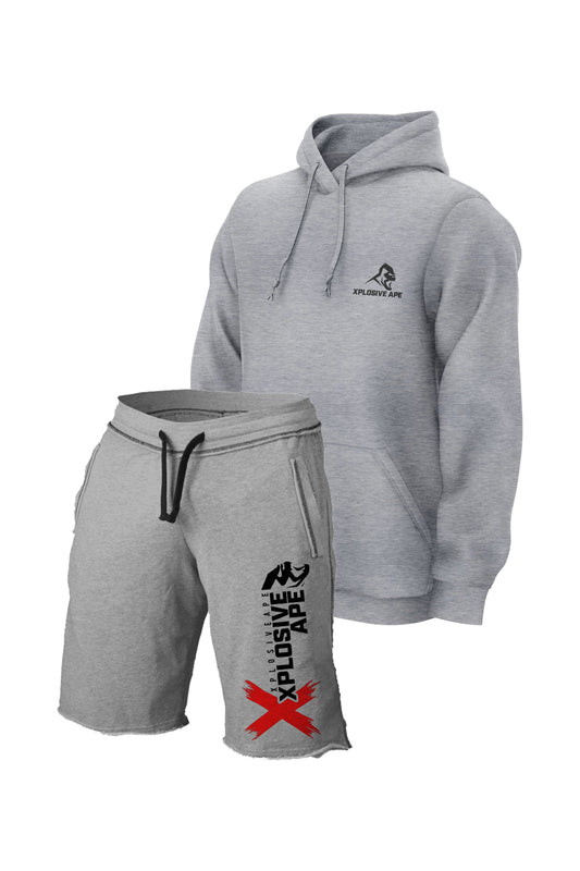 XAPE Grey Essential Hoodie & Reinvent Shorts Bundle