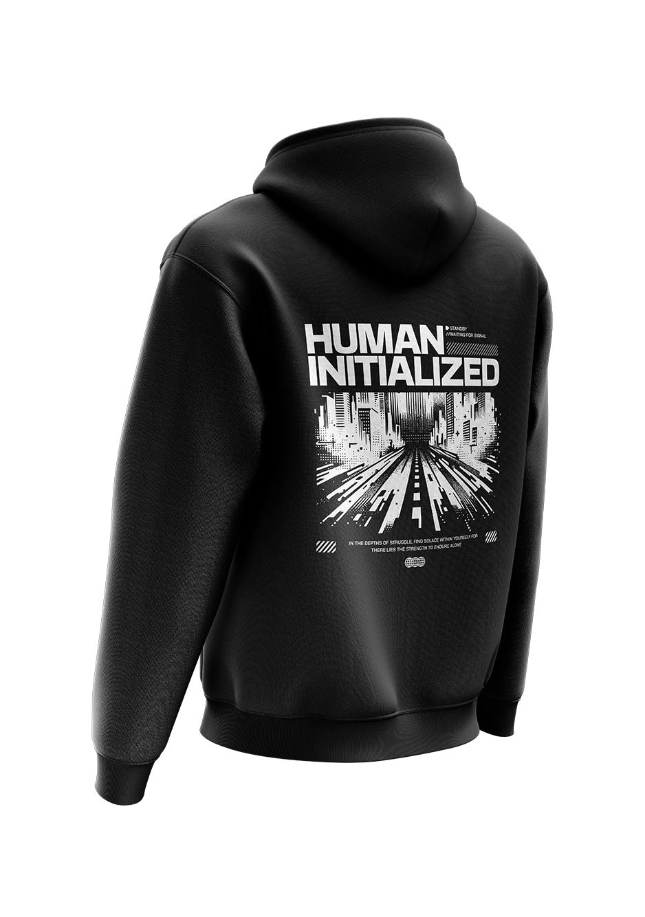 Untold Studios Human Initialized Urban Streetwear Hoodie - Black