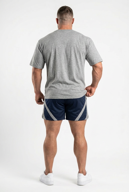 XAPE Essential Tee & Nightfall War Shorts Combo - Sports Grey/Purple
