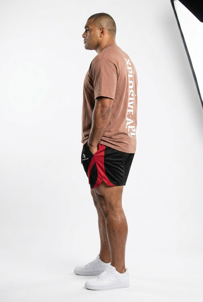 XAPE Smackdown OS Tee & Nightfall War Shorts Combo - Dusty Pink/Black
