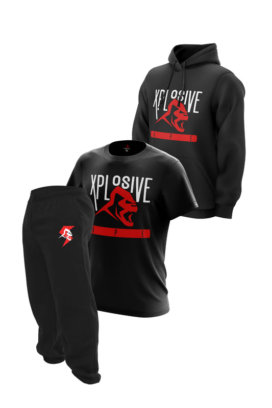 XAPE Imbrute Hoodie Tee & Joggers Combo - Black