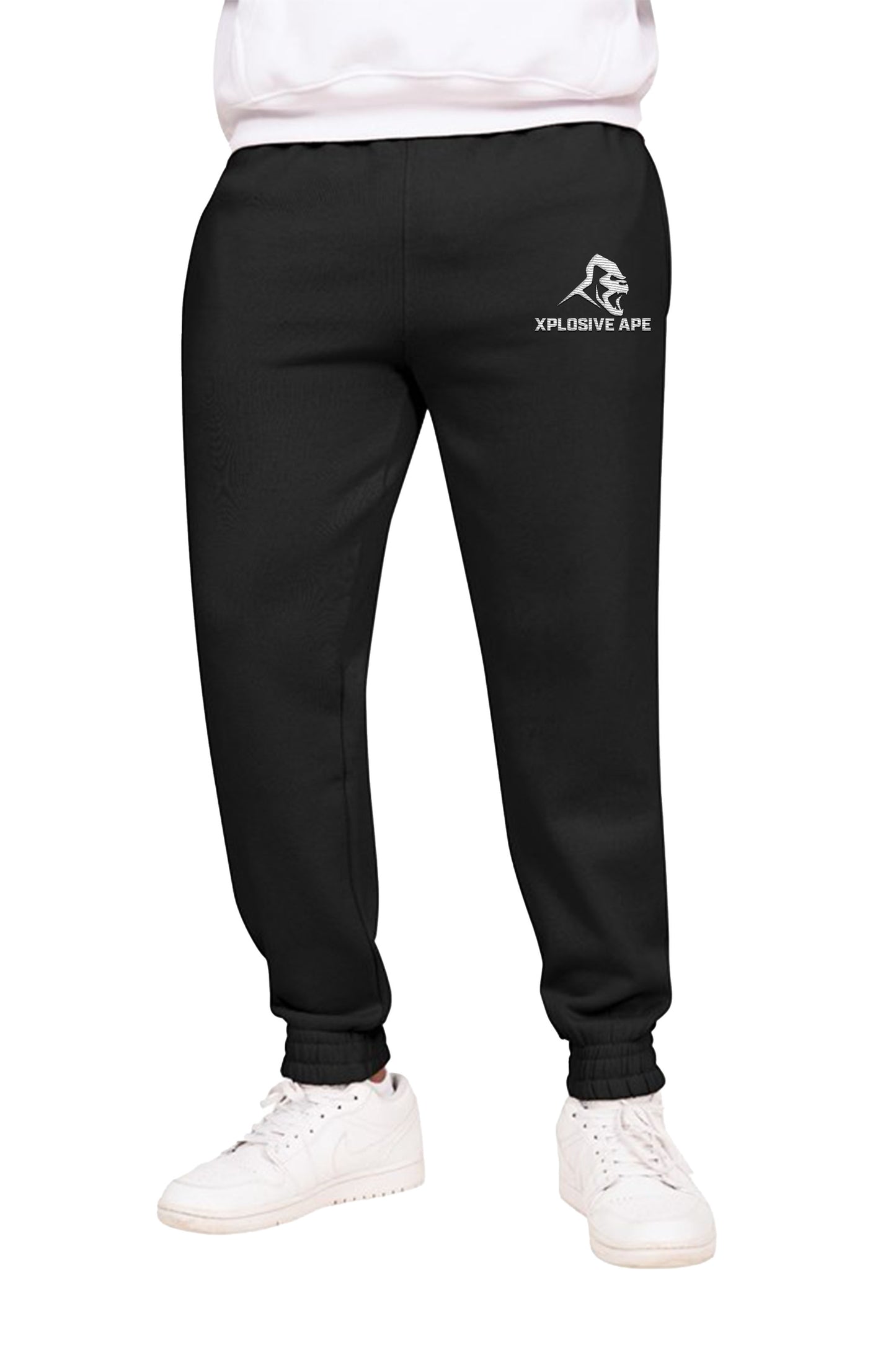 XAPE Classic Embroidery Joggers - Black