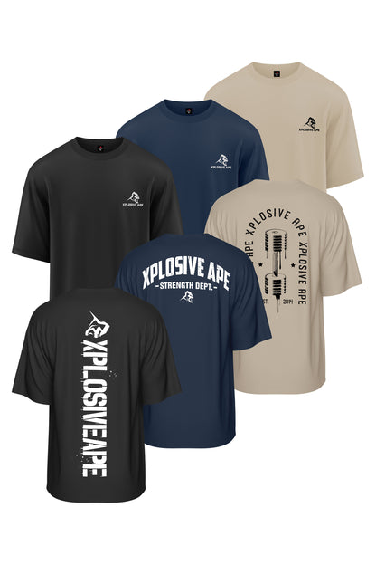 XAPE Killswitch Strength Dept Dumbbell Oversized 3 Tees Pack