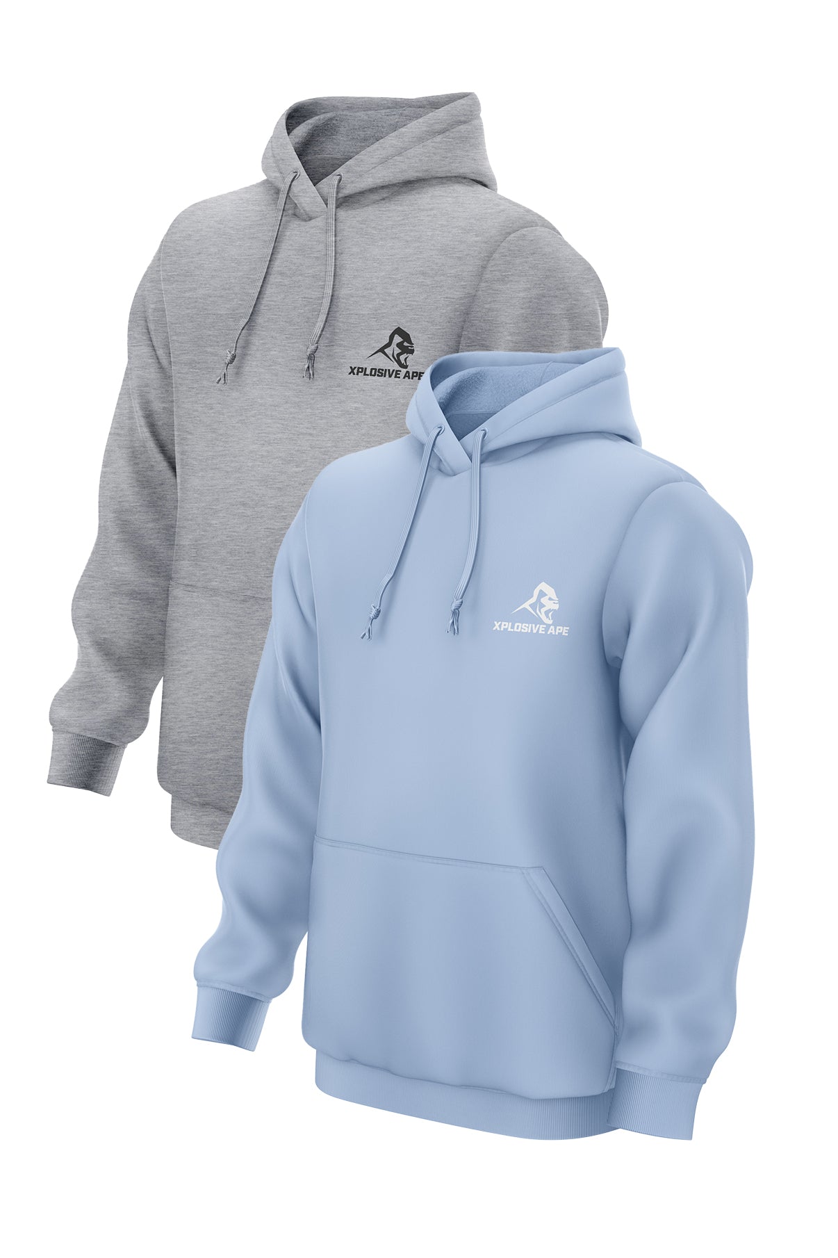 XAPE Essential 2 Hoodies Combo - Light Blue/Sports Grey