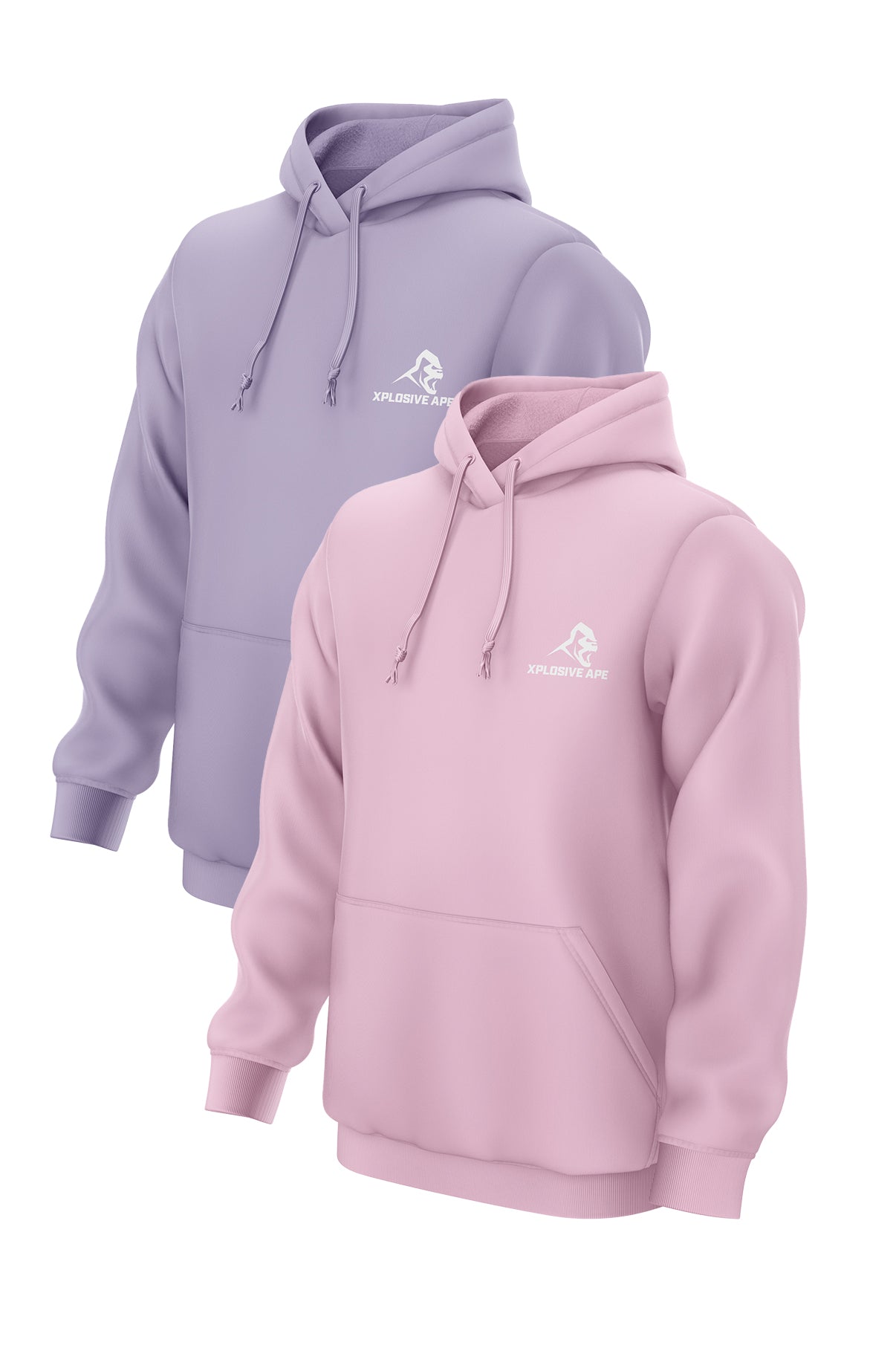 XAPE Essential 2 Hoodies Combo - Light Pink/Lilac