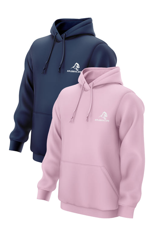 XAPE Essential 2 Hoodies Combo - Light Pink/Navy