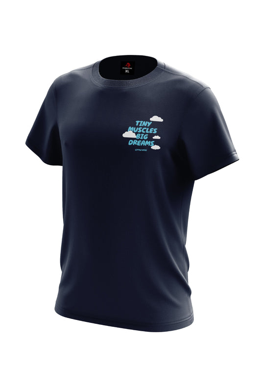 Little Apes Tiny Muscles Big Dreams V2 Tee - Navy