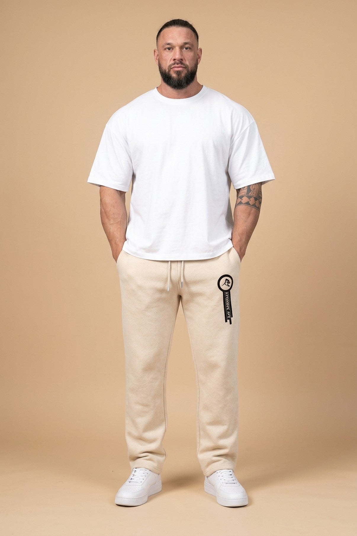XAPE Panelled Relaxed Fit Joggers - Stone