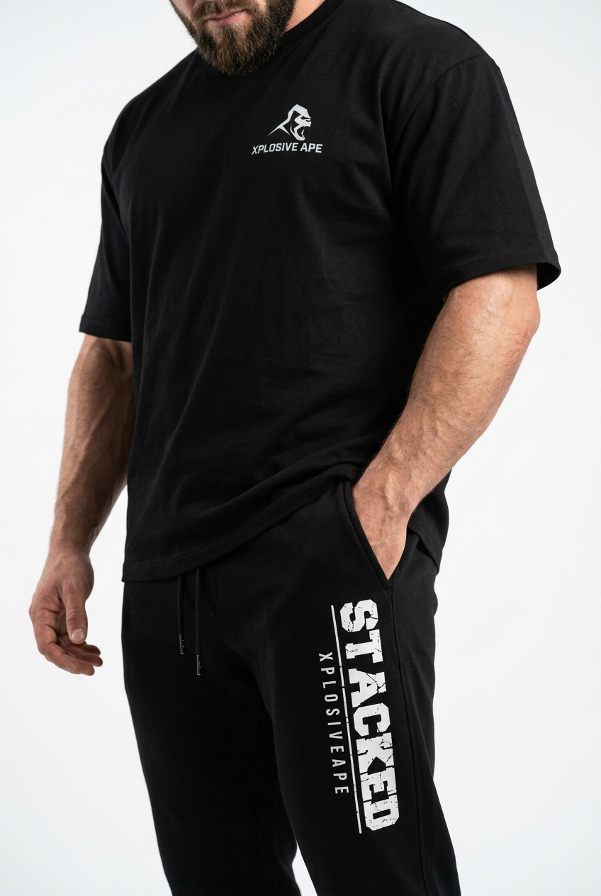 XAPE Stacked Joggers - Black