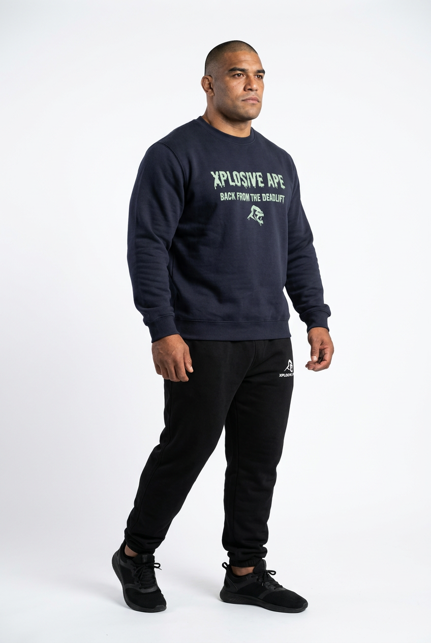 XAPE Back From The Deadlift Sweatshirt - Navy