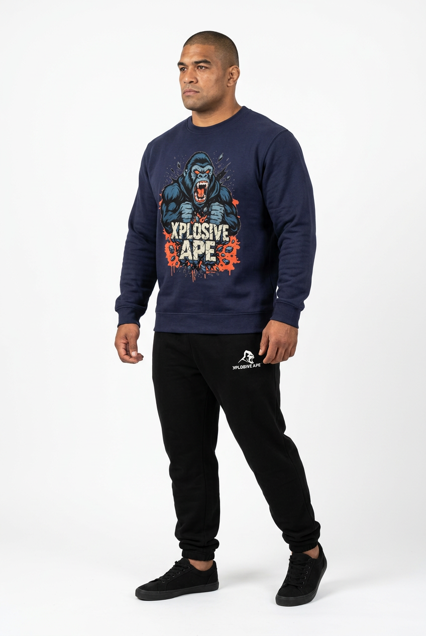 XAPE Ape Smash Sweatshirt - Navy
