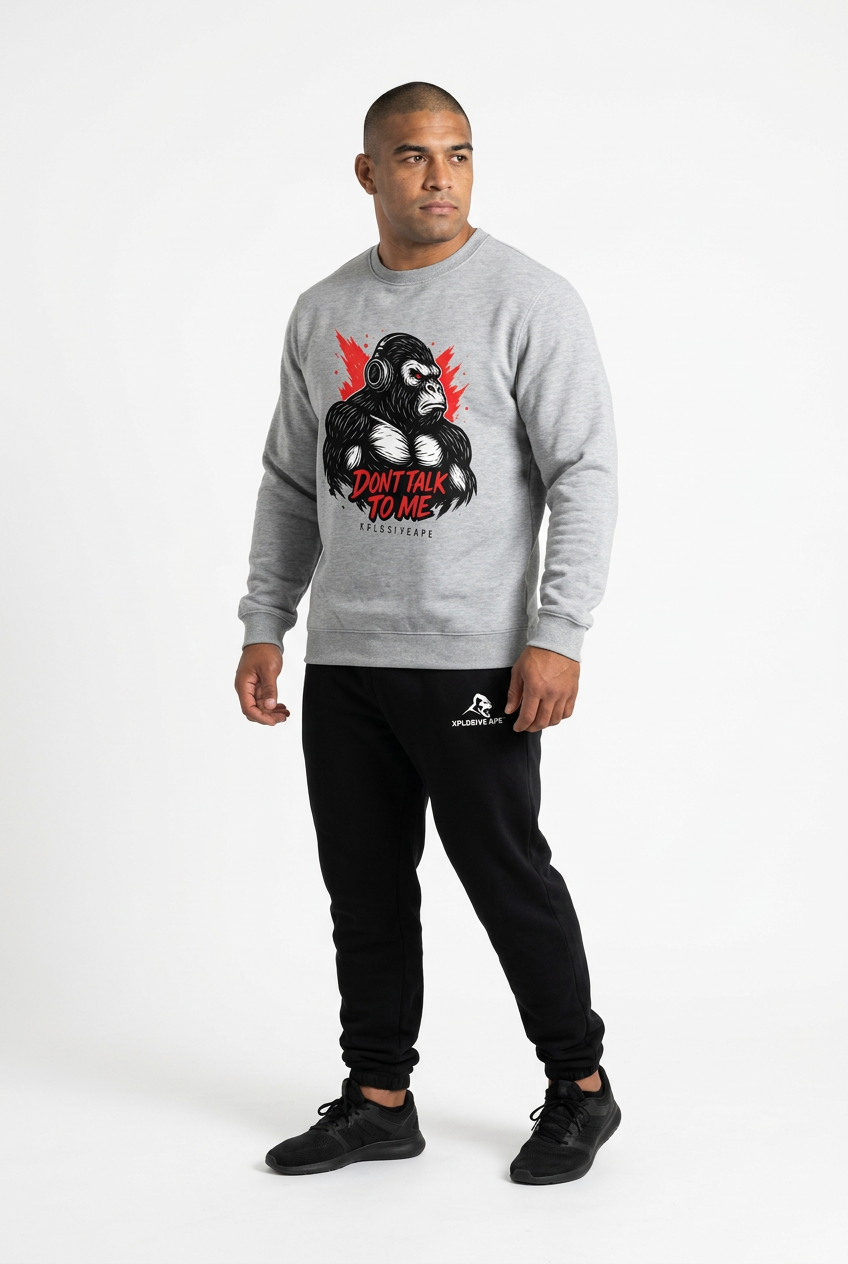 XAPE Don't Talk To Me V2 Sweatshirt - Sports Grey