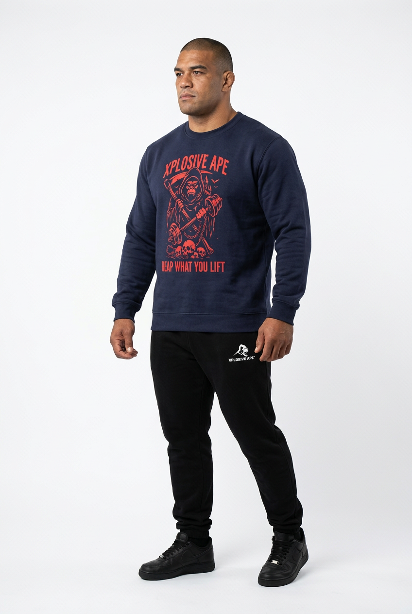 XAPE Grim Reaper Ape Sweatshirt - Navy