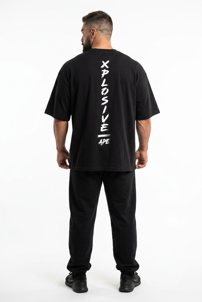 XAPE Script Ultra Oversized Tee - Black