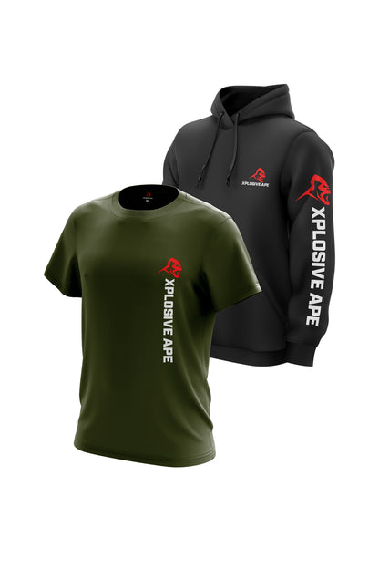 XAPE Original Hoodie & Tee Pack - Black/Military Green