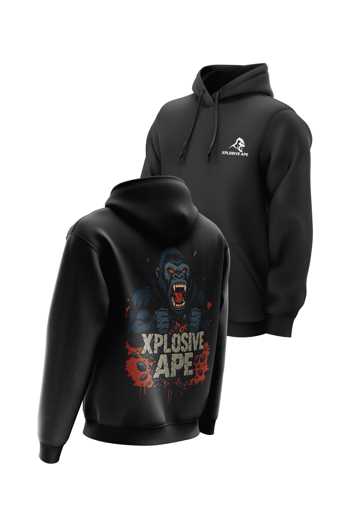 XAPE Ape Smash String Hoodie - Black