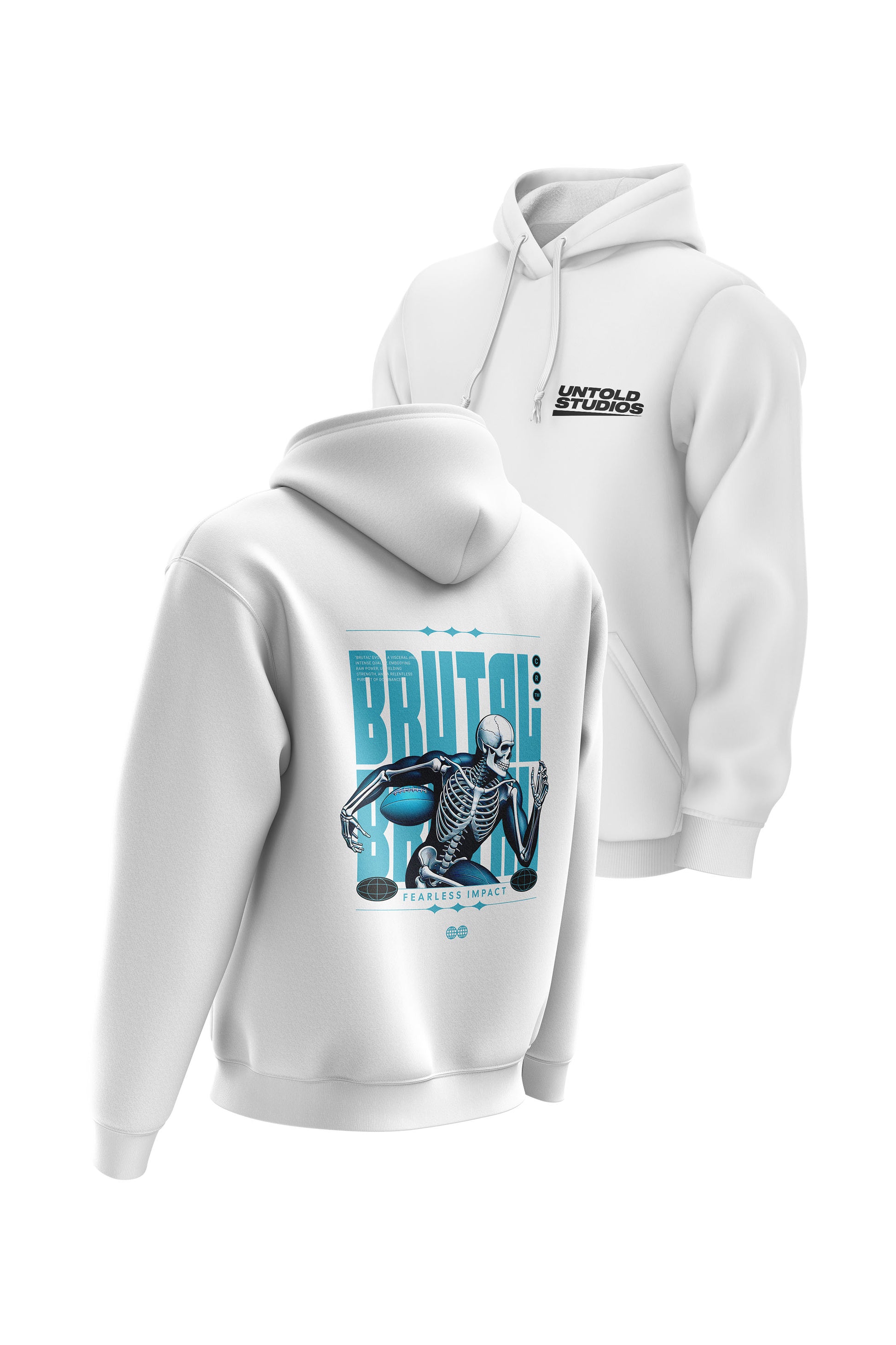 Untold Studios Rugby Skull Hoodie - White