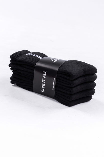 XAPE Apex 5 Pack Socks - Black