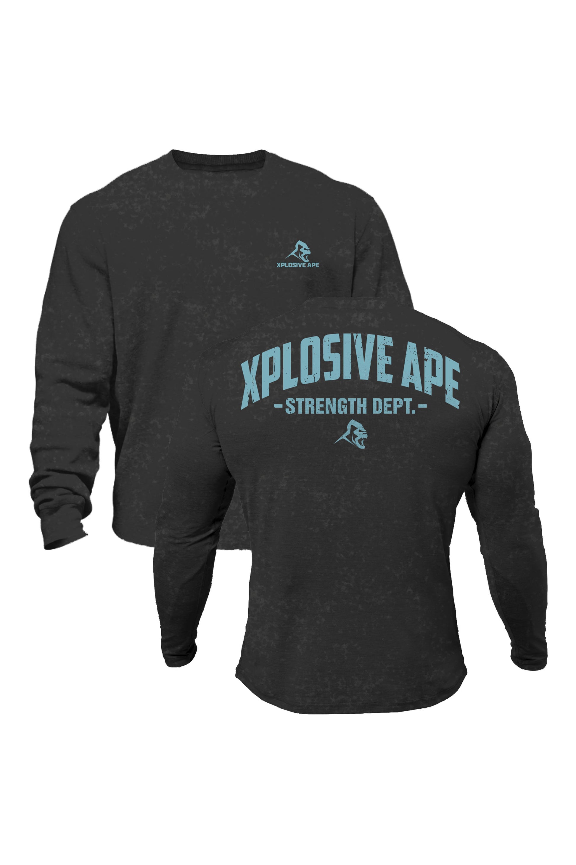 XAPE Strength Dept Acid Wash Sweatshirt - Black