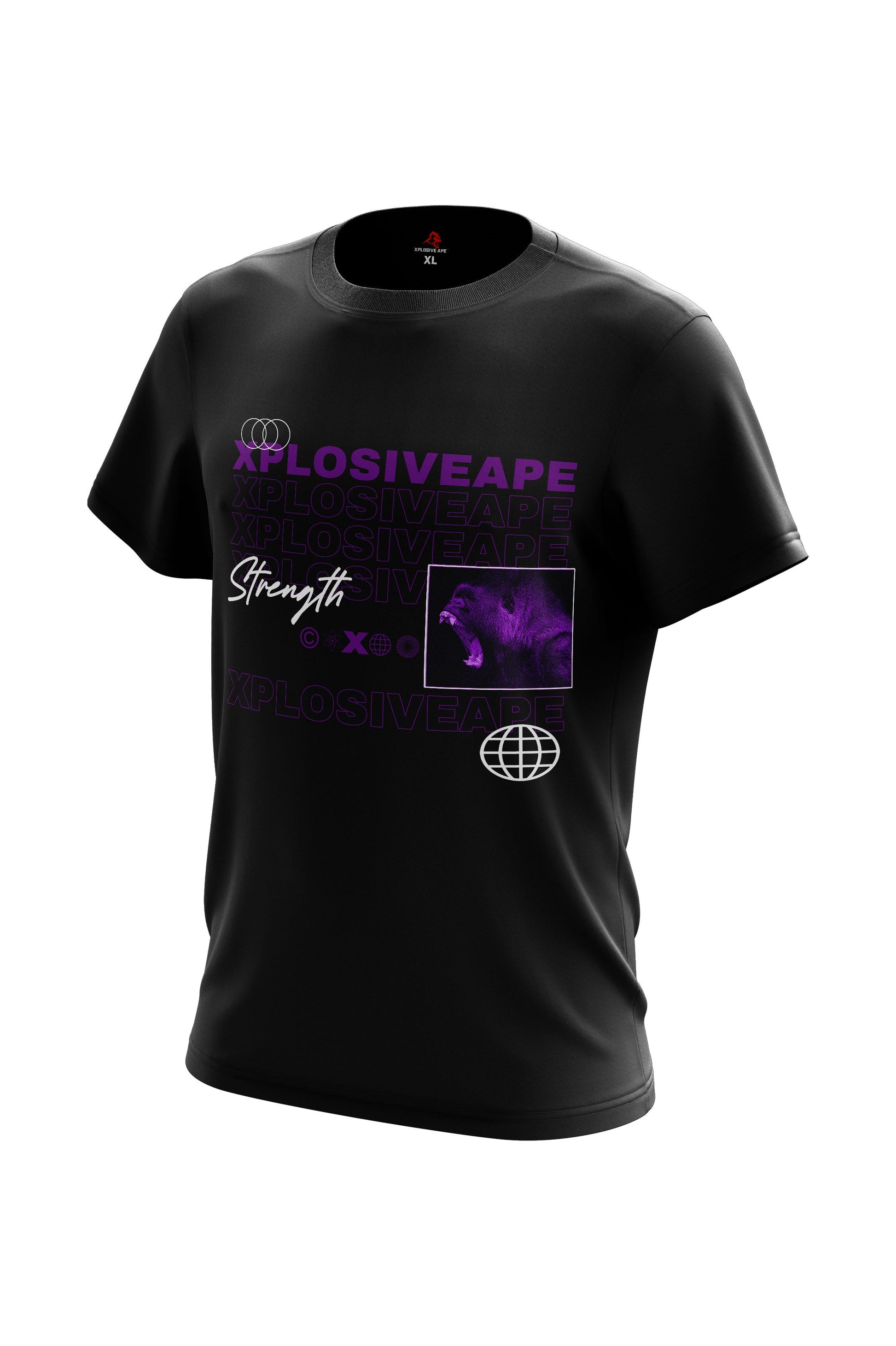 XAPE Strength Tee Black front and back