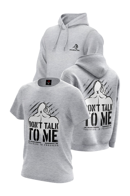 XAPE Don't Talk To Me Hoodie & Tee Combo - Sports Grey