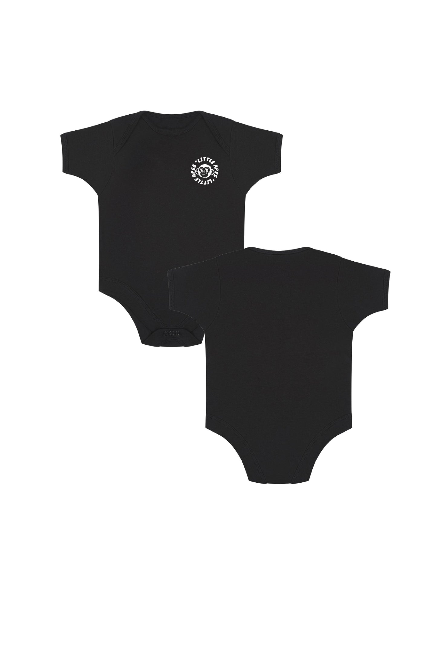 Little Apes Classic Badge Baby Body Suit - Black