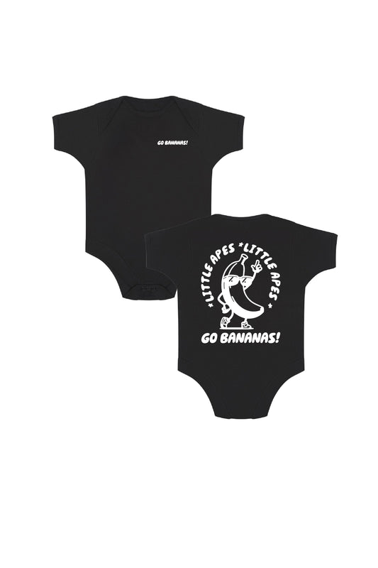 Little Apes Go Bananas Baby Body Suit - Black