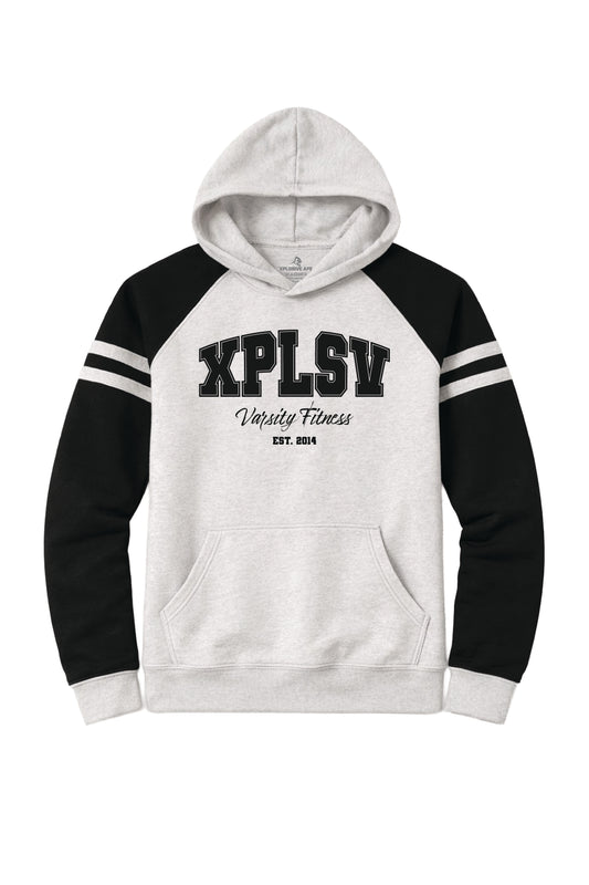 XAPE Varsity Fitness Raglan Hoodie - Oatmeal Heather/Black