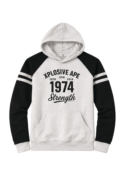 XAPE Heritage Script Raglan Hoodie - Oatmeal Heather/Black