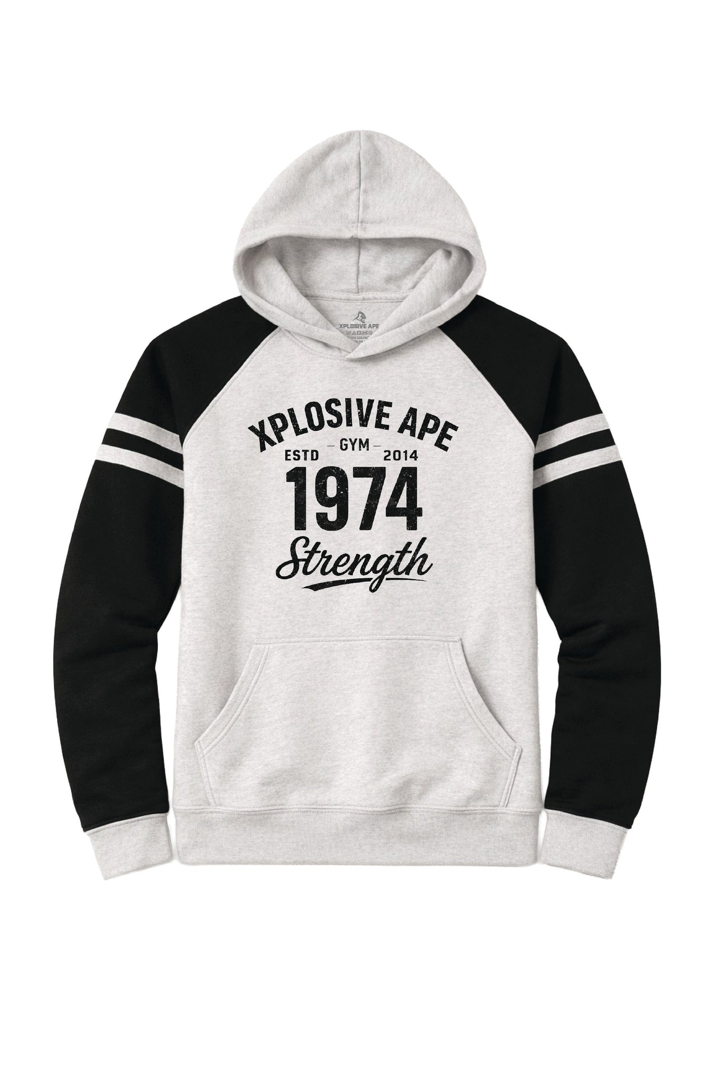 XAPE Heritage Script Raglan Hoodie - Oatmeal Heather/Black
