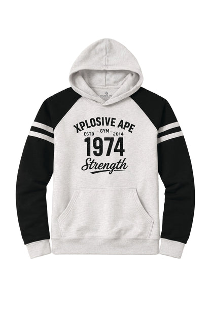 XAPE Heritage Script Raglan Hoodie - Oatmeal Heather/Black