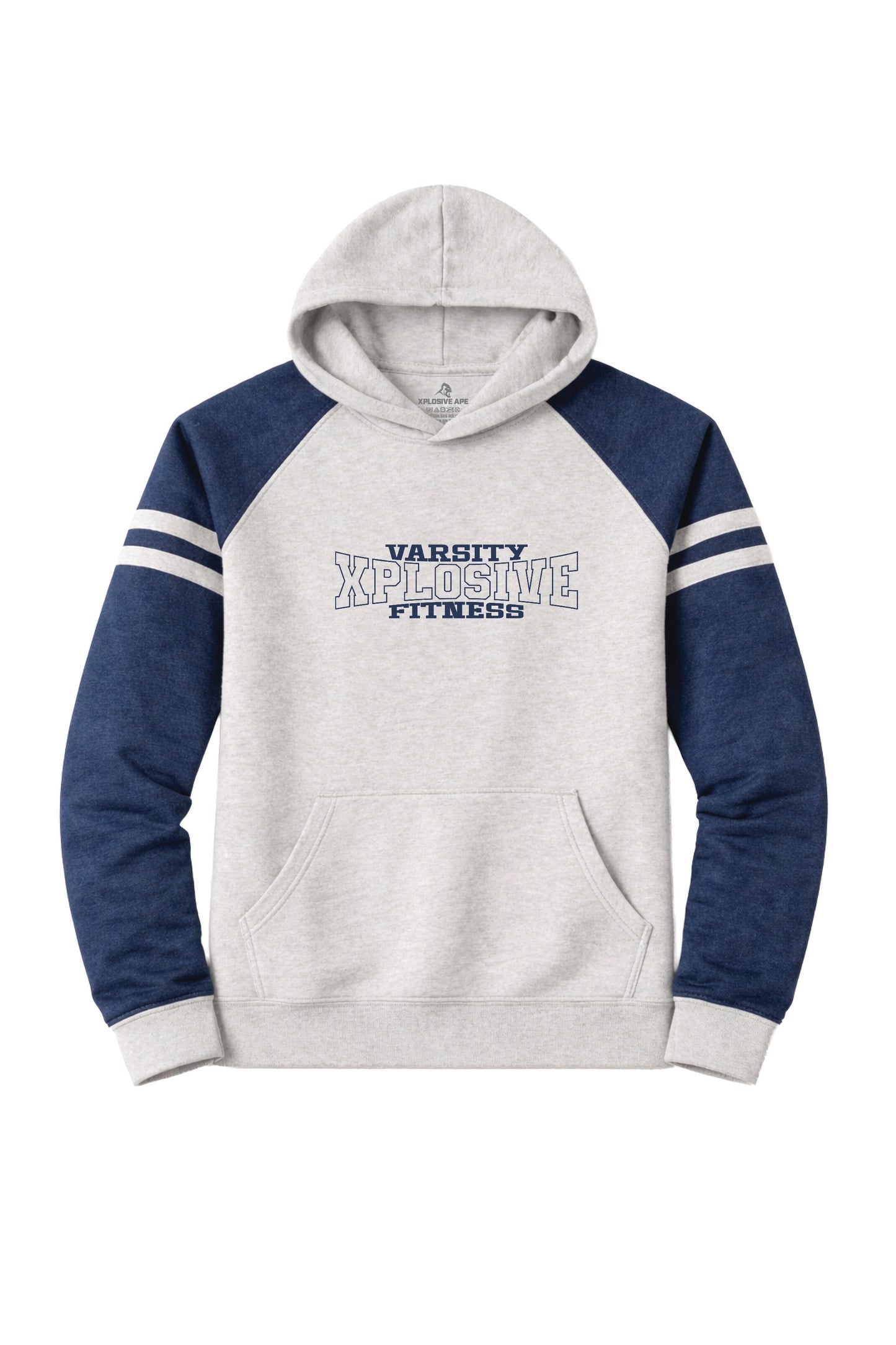 XAPE Strike Force Raglan Hoodie - Oatmeal Heather/Indigo