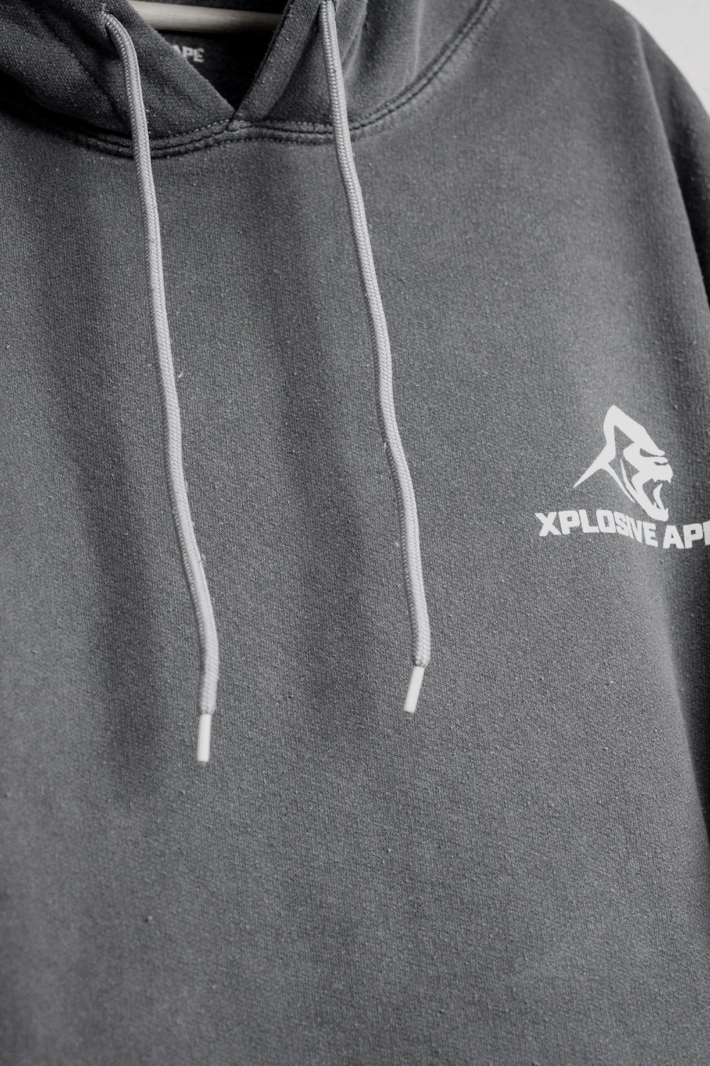 XAPE Vintage Wash String Hoodie - Charcoal
