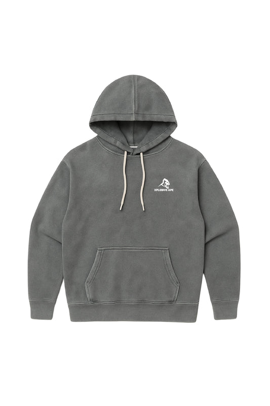 XAPE Vintage Wash String Hoodie - Charcoal