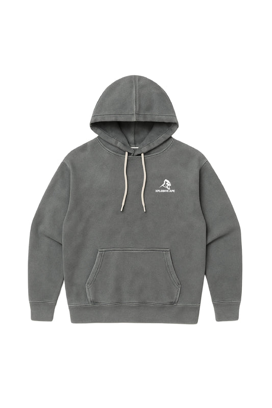 XAPE Vintage Wash String Hoodie - Charcoal