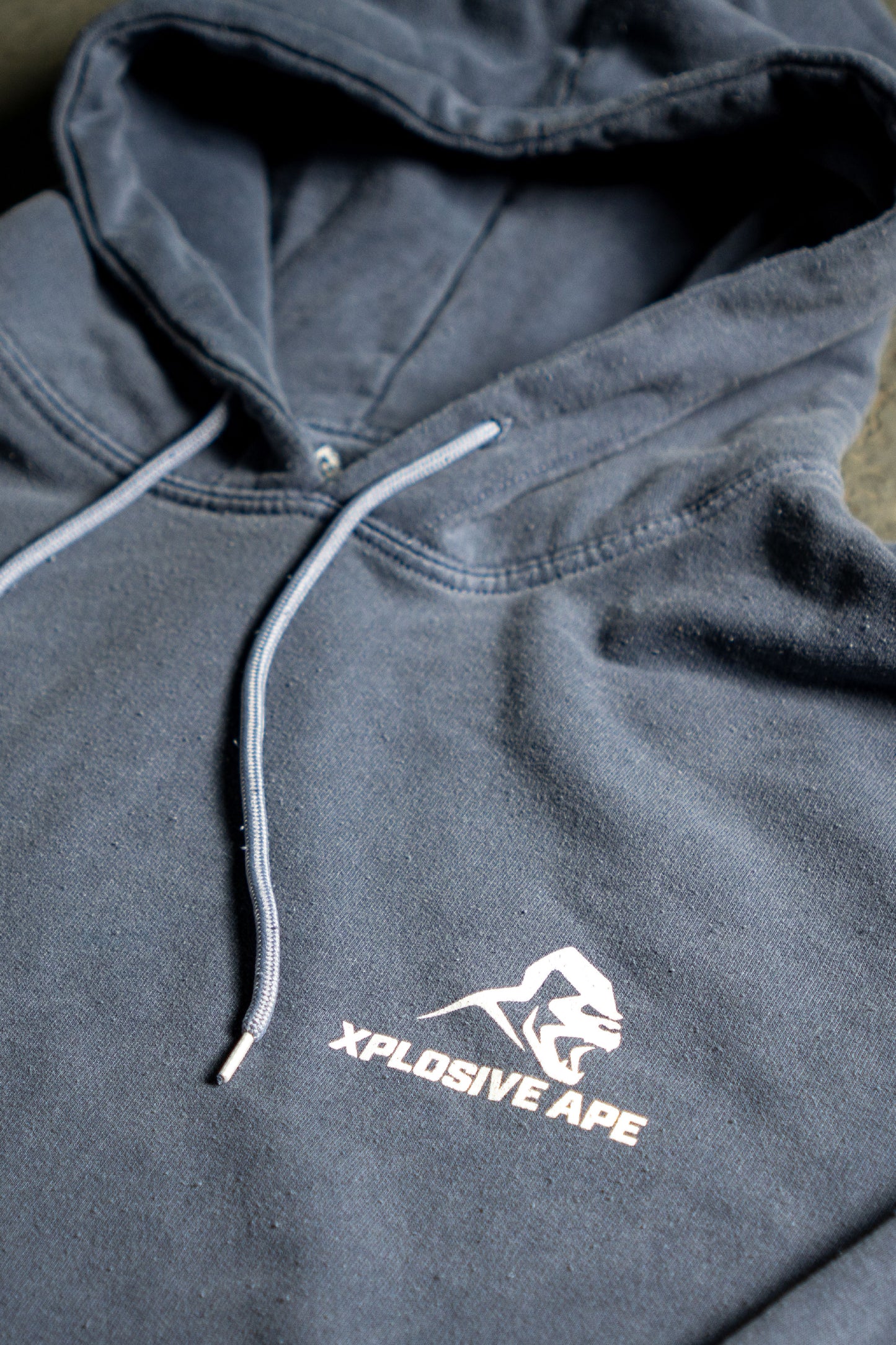 XAPE Vintage Wash String Hoodie - Navy