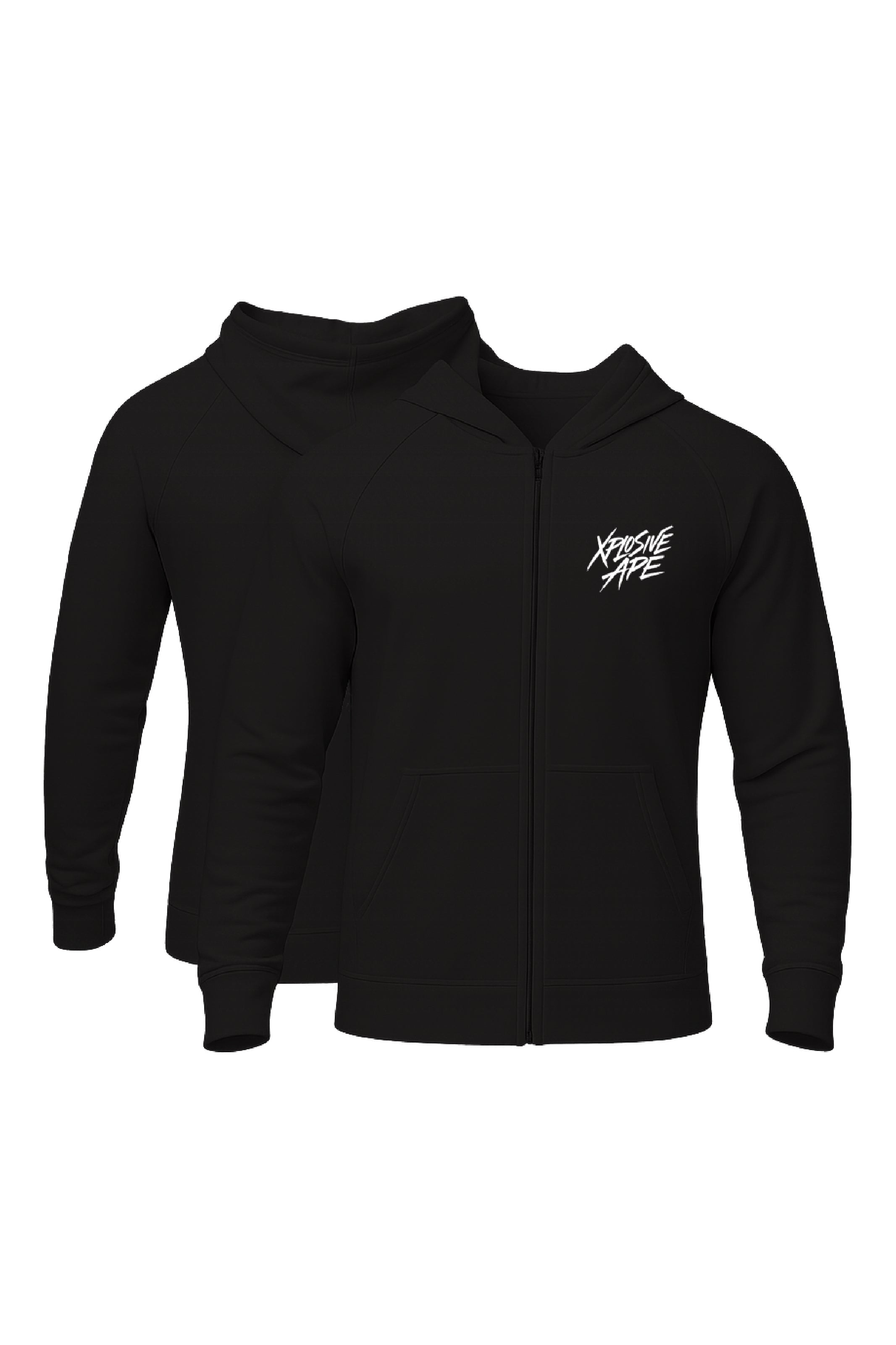 XAPE Classic Brush Script Oversized Zip Hoodie - Black – Xplosive Ape