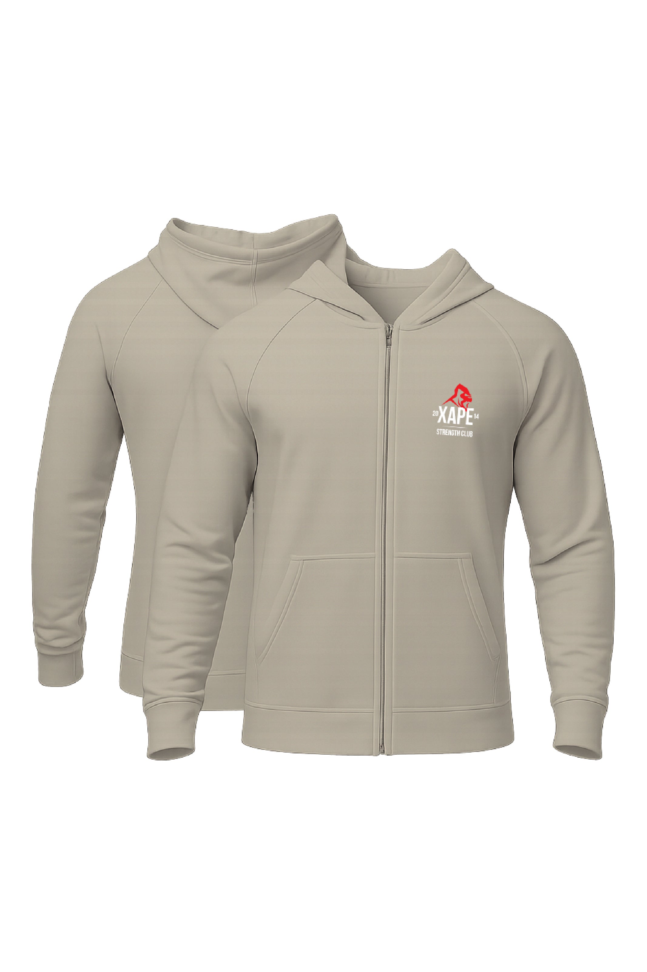 XAPE Classic Strength Logo Oversized Zip Hoodie - Stone – Xplosive Ape