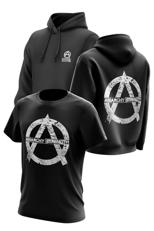 AS 'STRENGTH CENTRAL' HOODIE + TEE COMBO - BLACK
