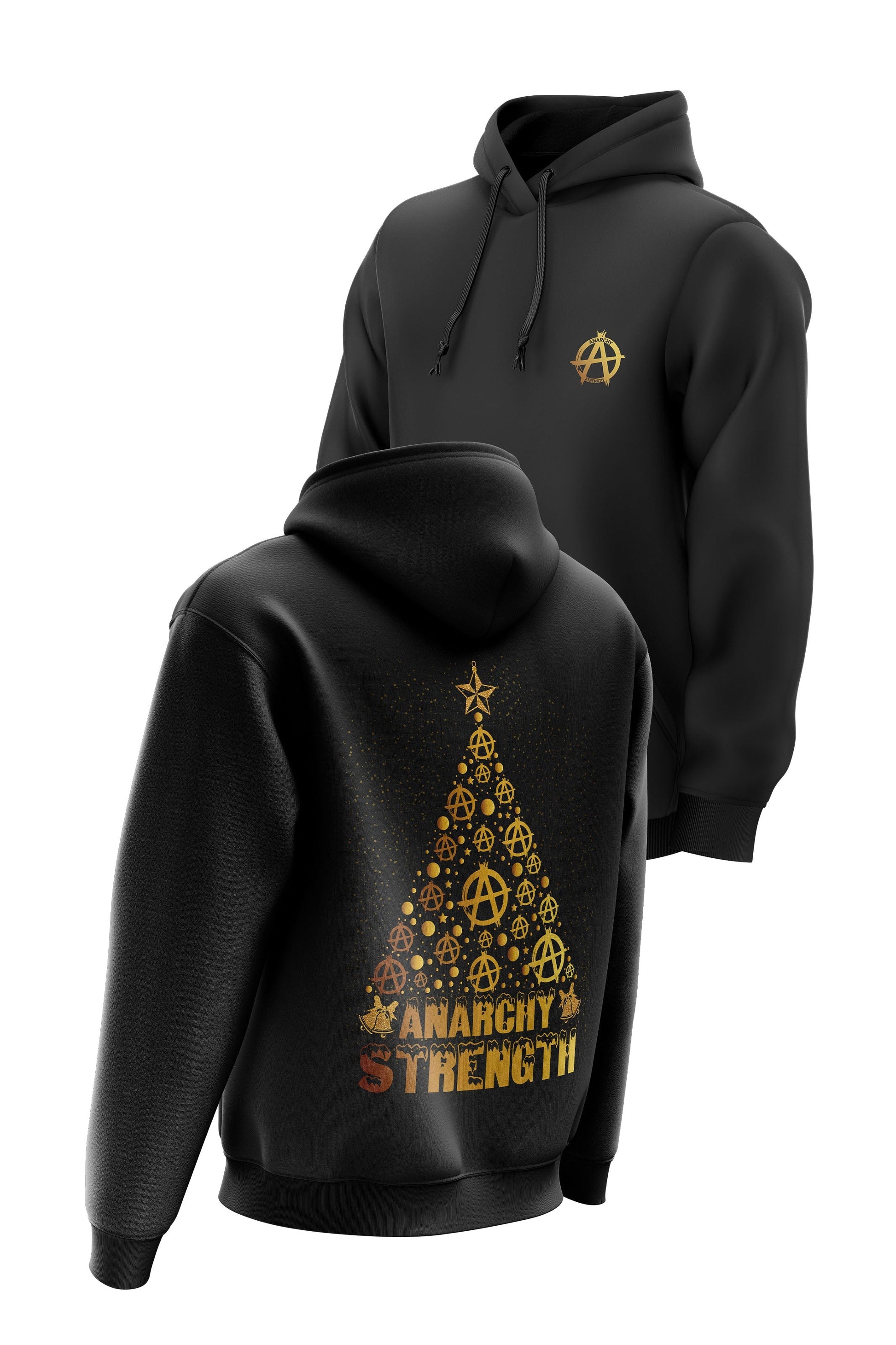 AS 'GOLDEN TREE' HOODIE + TEE COMBO - BLACK