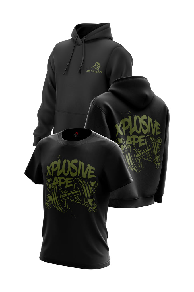 XAPE KNUCKLES TEE & HOODIE COMBO - BLACK